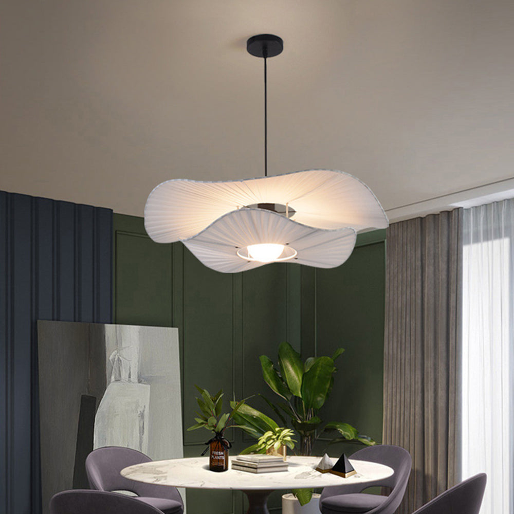 Ritta Suspension Petale Retro, Metal/Tissu, Blanc, Chambre à Coucher - Neutralighting