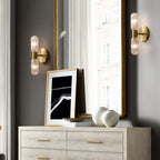 Valentina Applique Murale Luxe à Double Lumières, Métal/Verre, Or, Chambre - Neutralighting