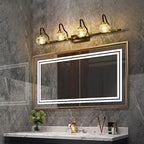 Kristy Applique Murale Miroir Bol Vintage, Métal/Cristal, Noir, Salle de Bain - Neutralighting