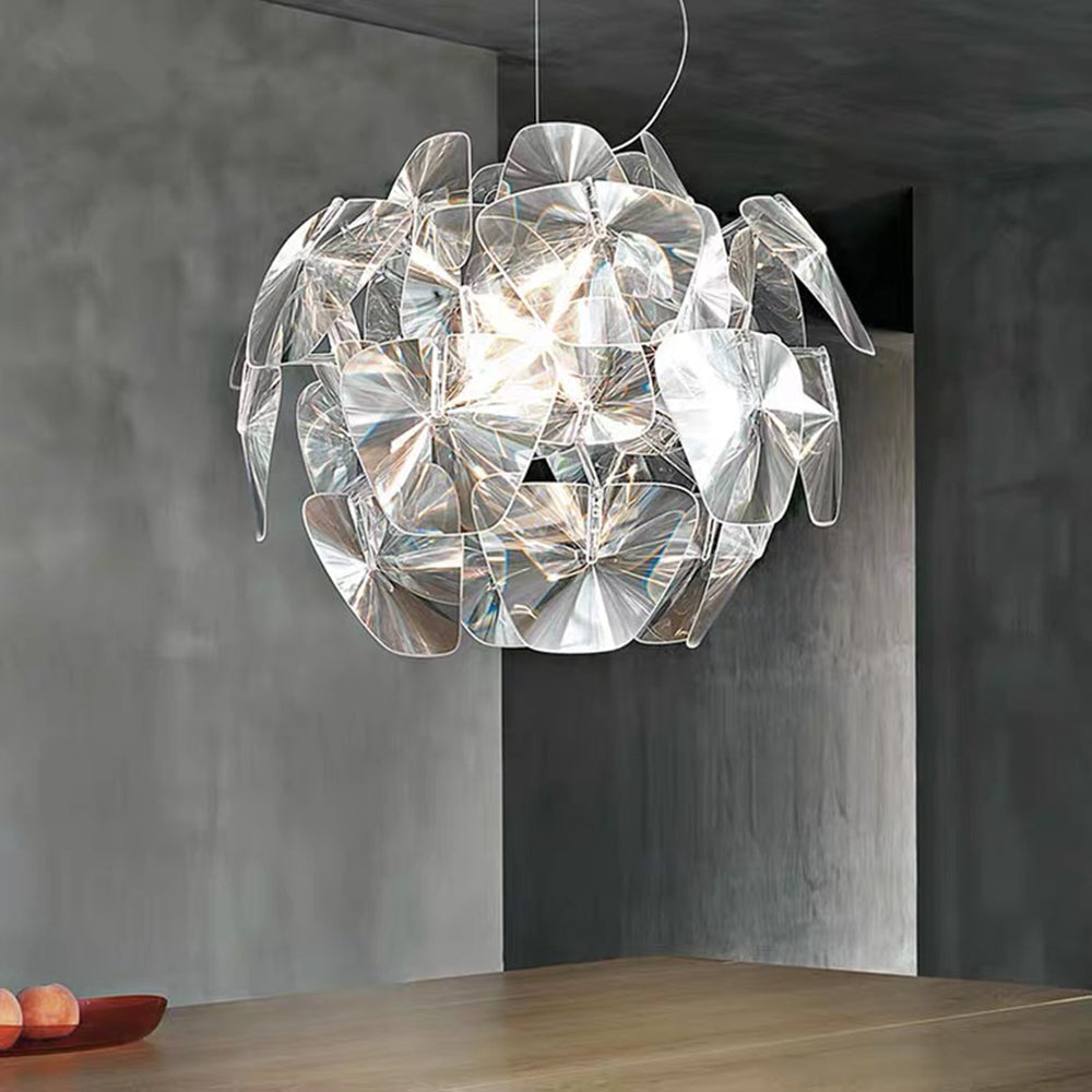 Arisha Suspension Globe Moderne, Metal/PVC, Transparent, Chambre - Neutralighting