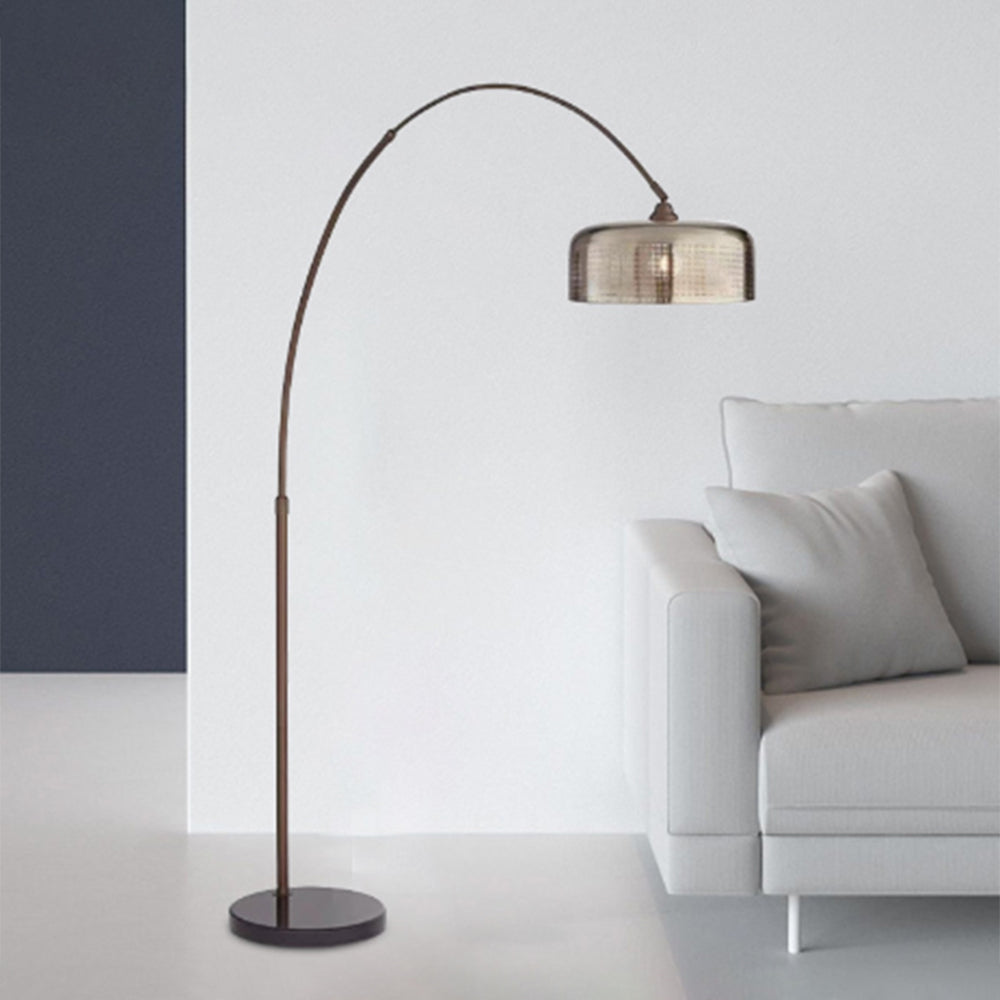 Valentina Lampadaire Courbe Rétro, Métal, Brun, Salon - Neutralighting