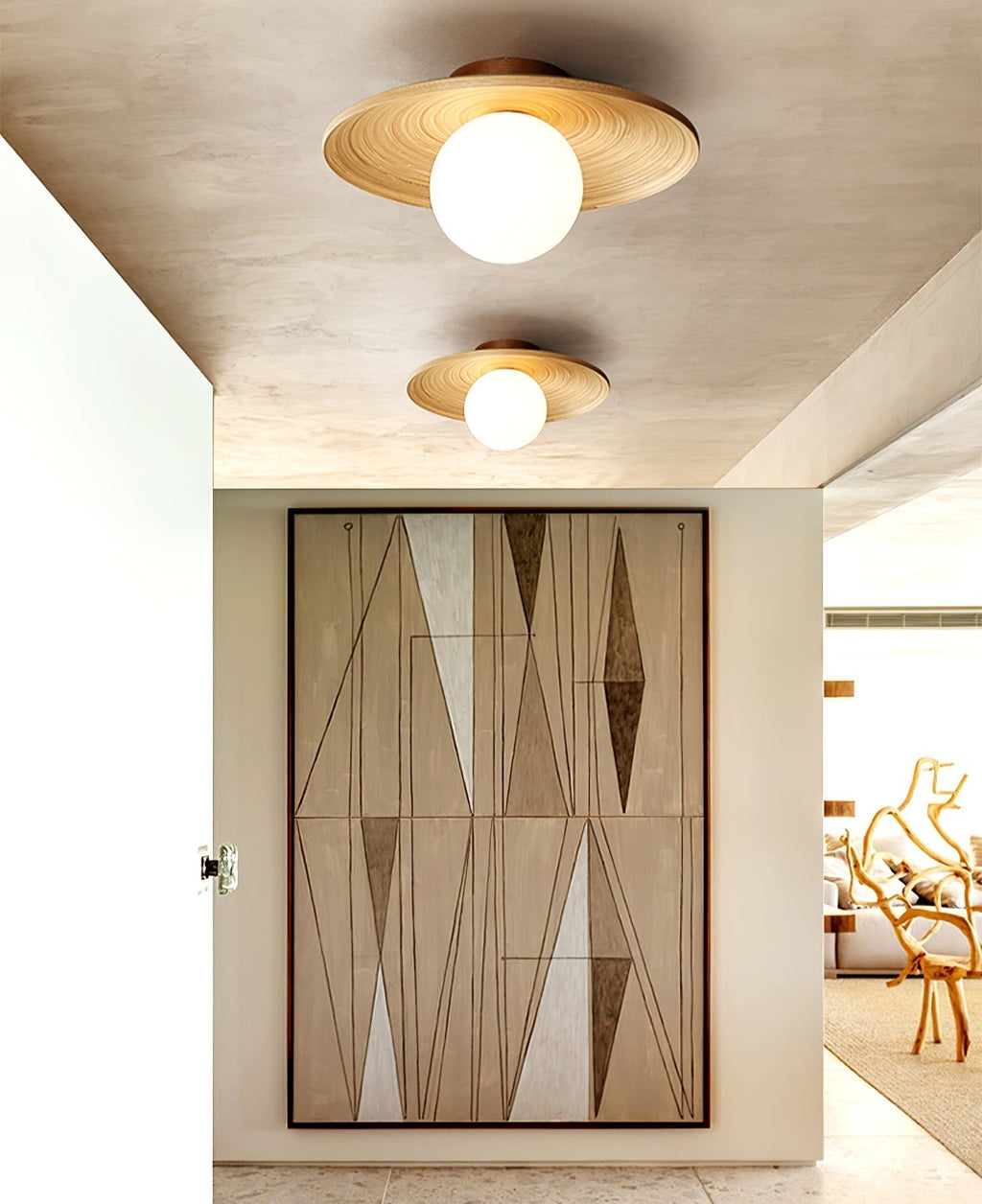 Lustra Plafonnier Soluna Bois Orbital - Neutralighting