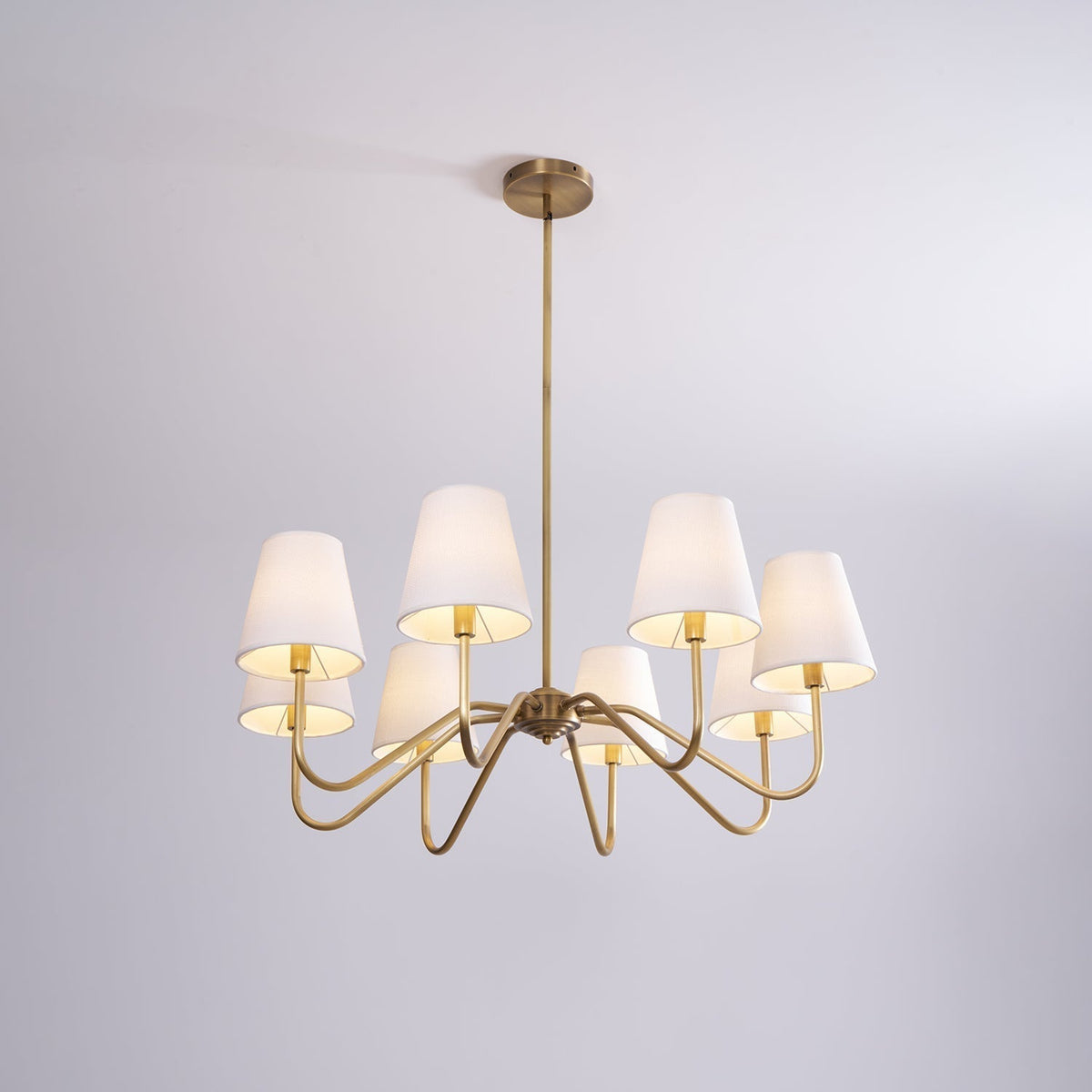 Viraean Chandelier Industriel Vintage en Laiton et Tissu - Neutralighting