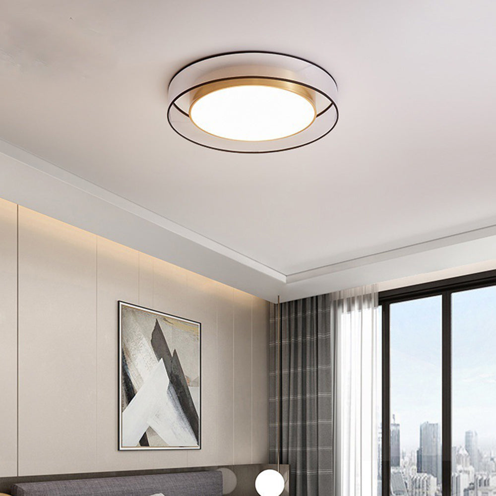 Arisha Plafonnier Rond Moderne, Métal/Acrylique, Doré, Salon - Neutralighting