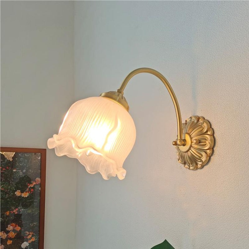 Arisha Rétro LED Applique Murale Or Métal Verre Salon Chambre À Coucher - Neutralighting