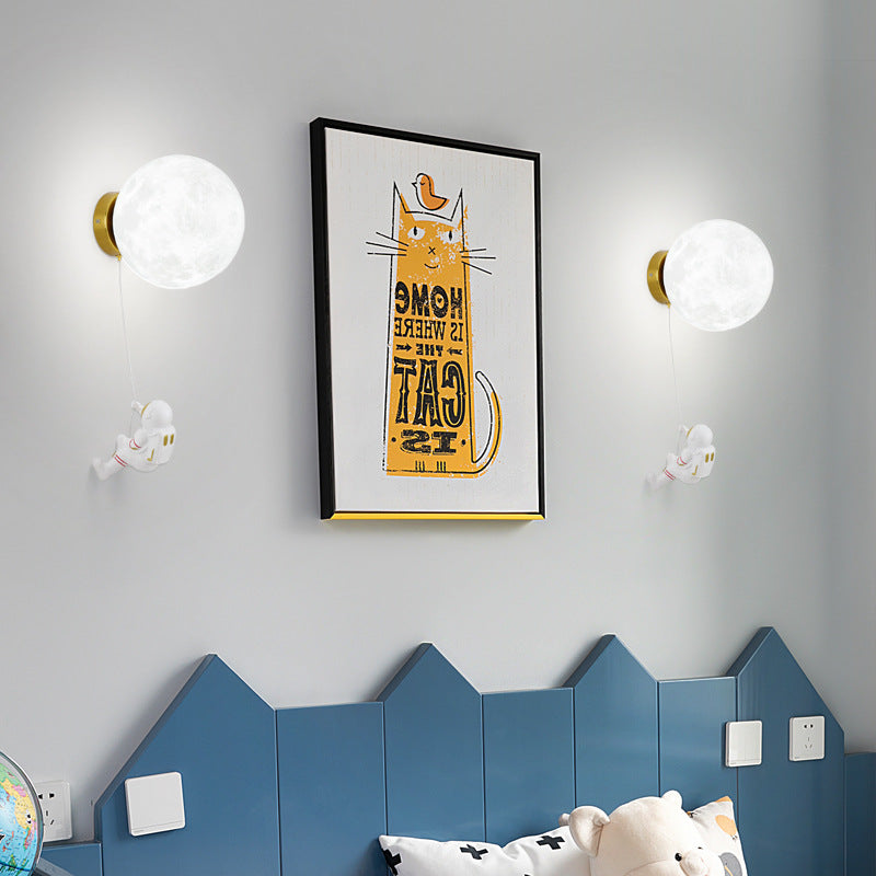 Aria Lune LED Applique Murale Blanc Résine Chambre Des Enfants - Neutralighting