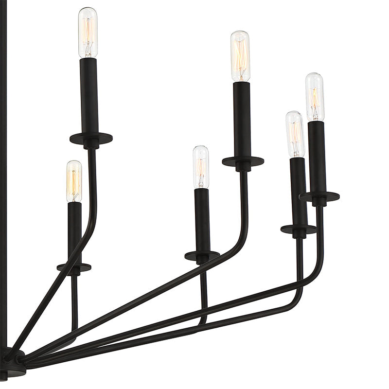 Silva Lustre Linéaire LED Moderne, Métal, Noir, Salon - Neutralighting