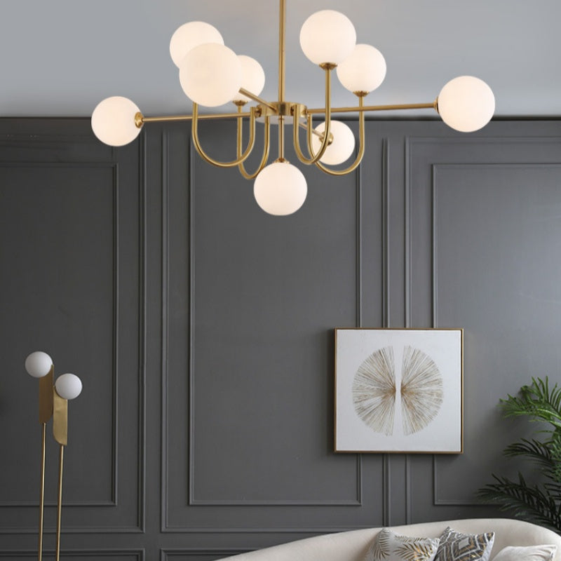 Valentina Moderne LED Lustre Or Verre Salle À Manger/Salon/Chambre À Coucher - Neutralighting