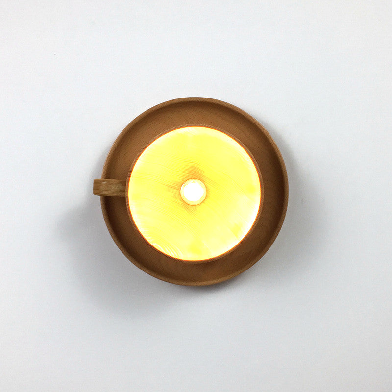 Arisha Moderne Bois Tasse Plafonnier Chambre à Coucher - Neutralighting