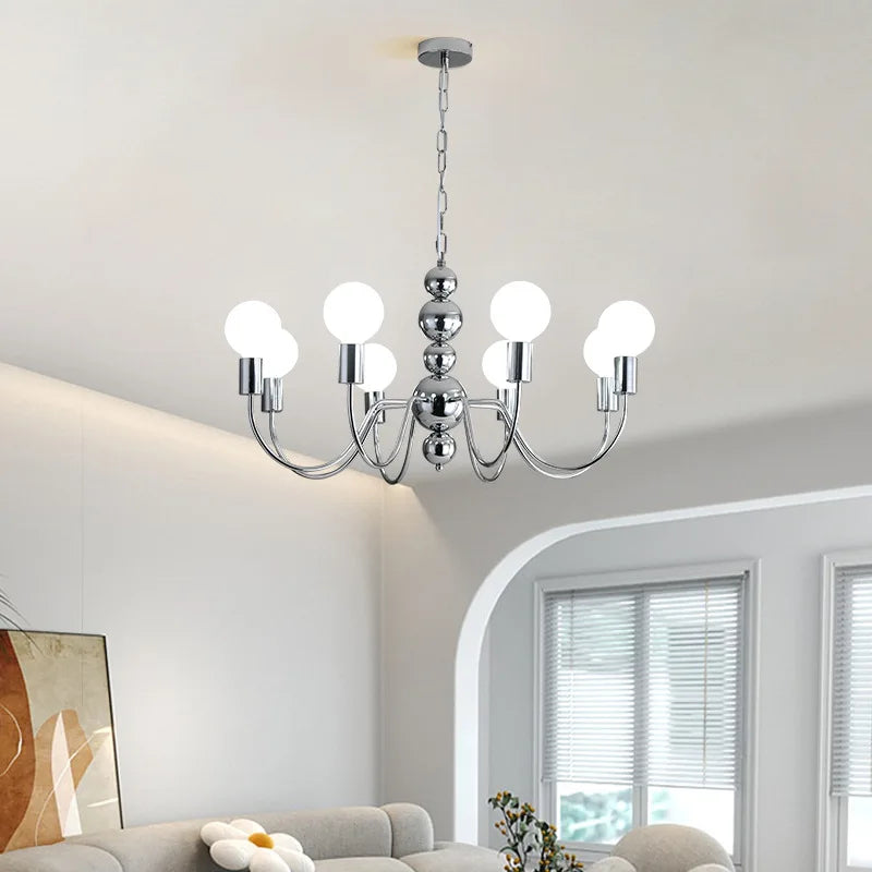 Valentina Lustre Médiéval LED Sphérique Noir Métal Salon - Neutralighting
