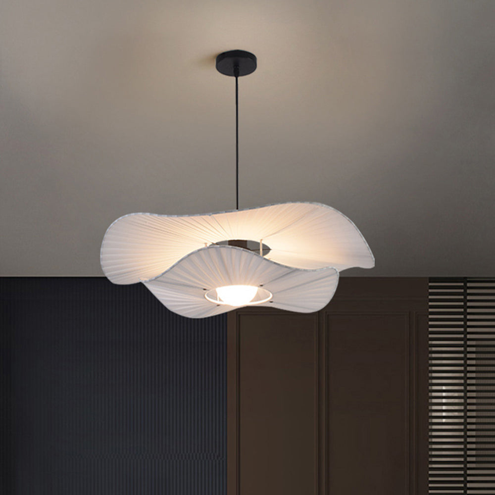 Ritta Suspension Petale Retro, Metal/Tissu, Blanc, Chambre à Coucher - Neutralighting