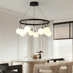 Valentina Nordique LED Lustre Noir Métal/Verre Salle À Manger/Chambre À Coucher - Neutralighting