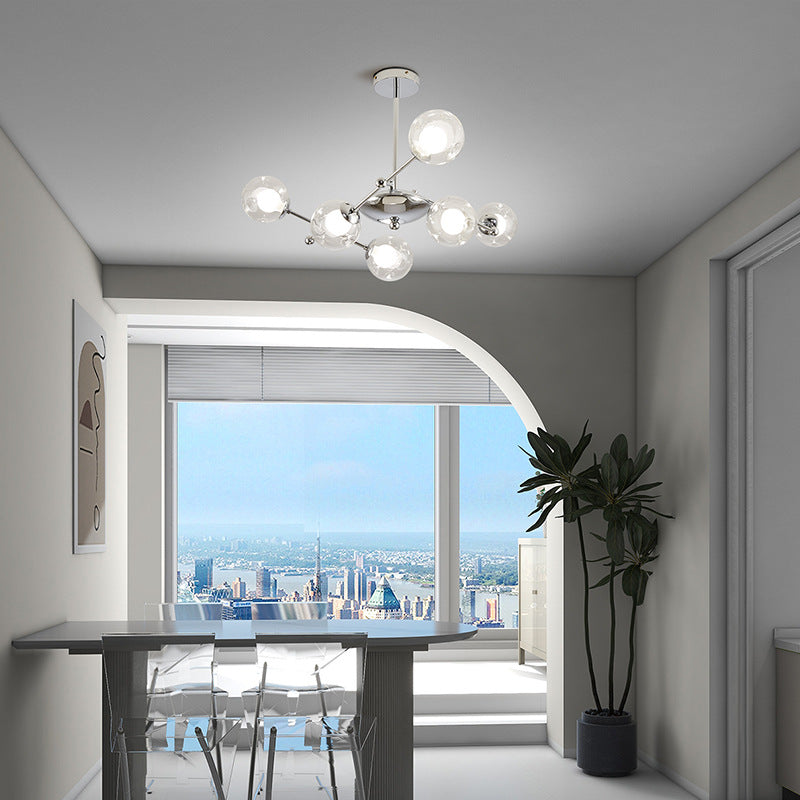 Valentina Moderne LED Lustre Chromé Verre Salon/Chambre À Coucher - Neutralighting