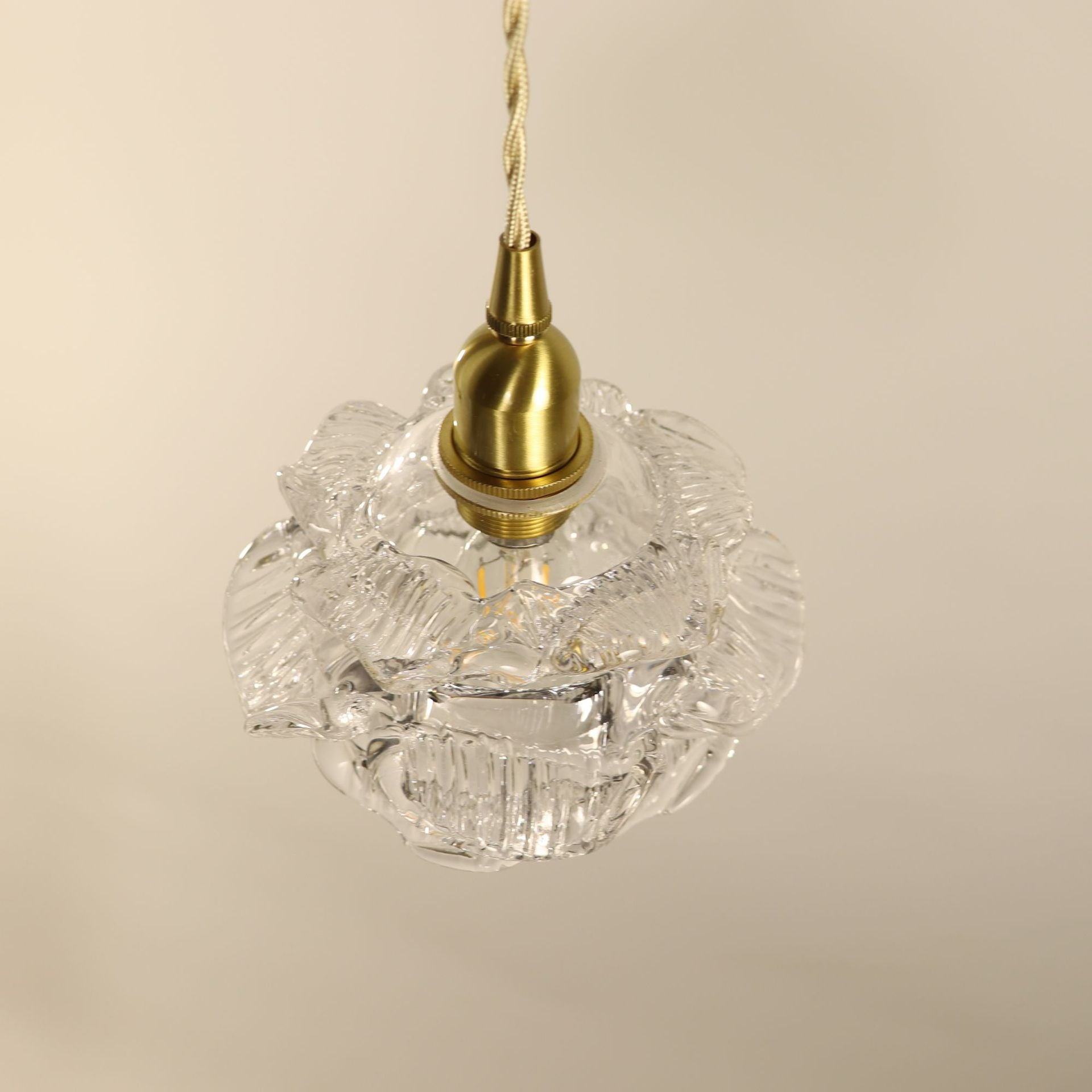 Valentina Romantique Rétro Rose Suspension Clair Verre Chambre à coucher - Neutralighting