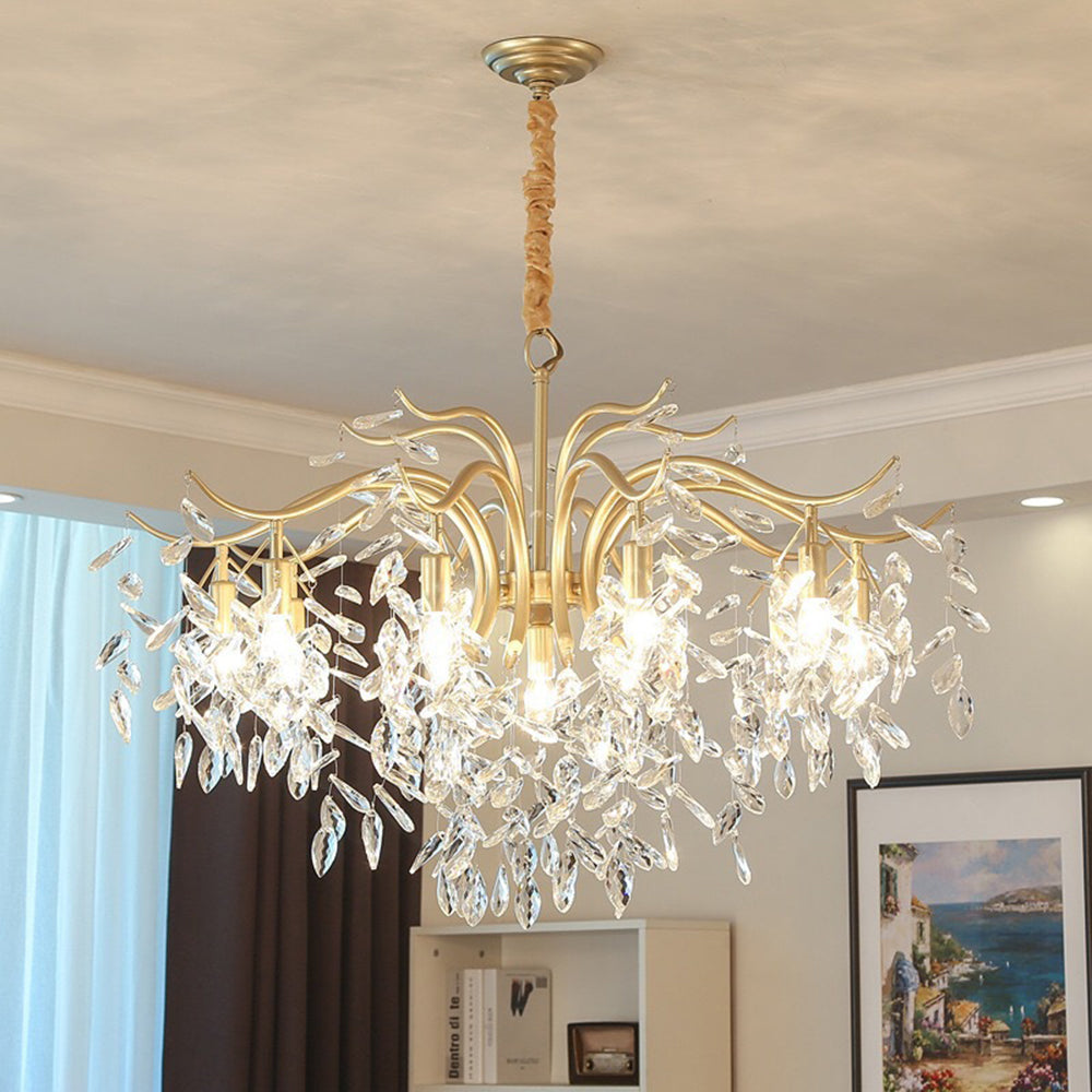 Kristy Suspension Multi Luxueux, Cristal/Cuivre, Noir/Or, Salon - Neutralighting