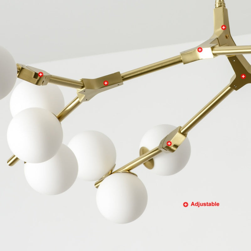Valentina Moderne LED Lustre Or/Noir Verre Salon/Chambre À Coucher - Neutralighting