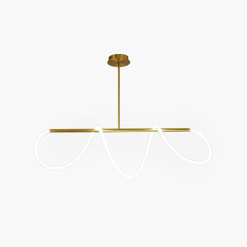 Xania Suspension Courbe/linéaire LED Postmoderne. Métal. Or/Noir. Salon - Neutralighting