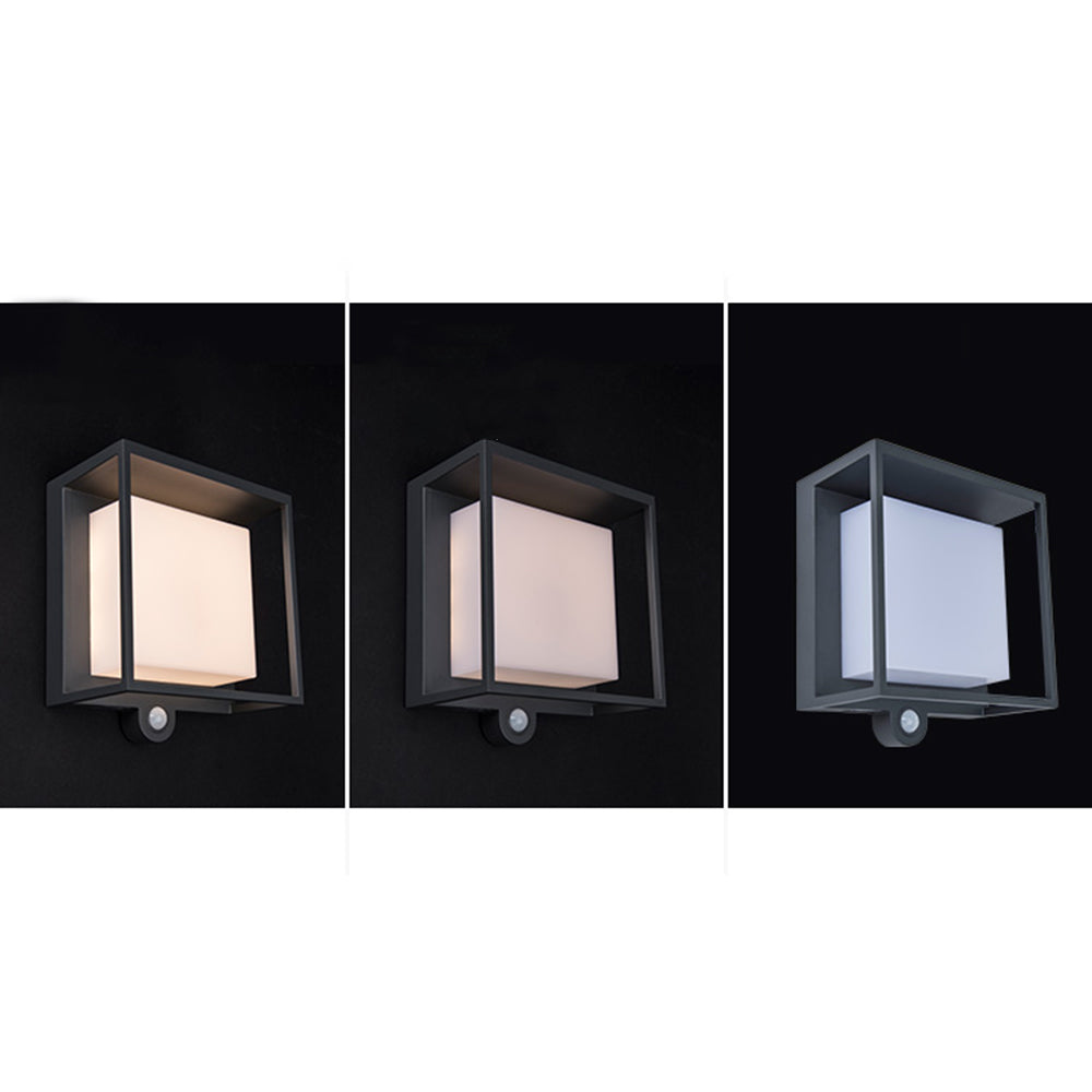 Ray Applique Murale Moderne Rectangulaire Solaire, Acrylique, Noir, Extérieur - Neutralighting