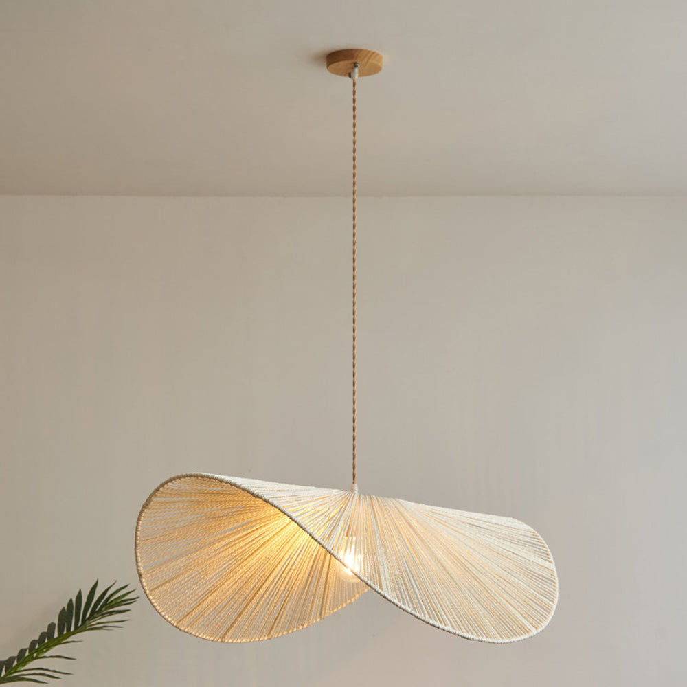 Ritta Twine Suspension Ronde Naturelle, Métal/Rotin, Marron/Beige, Cuisine/Bureau - Neutralighting