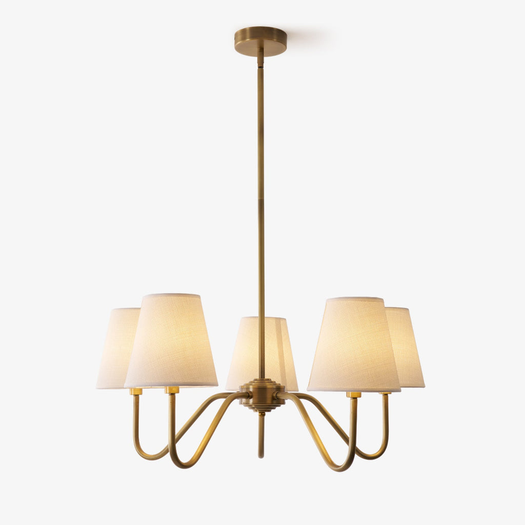 Viraean Chandelier Industriel Vintage en Laiton et Tissu - Neutralighting