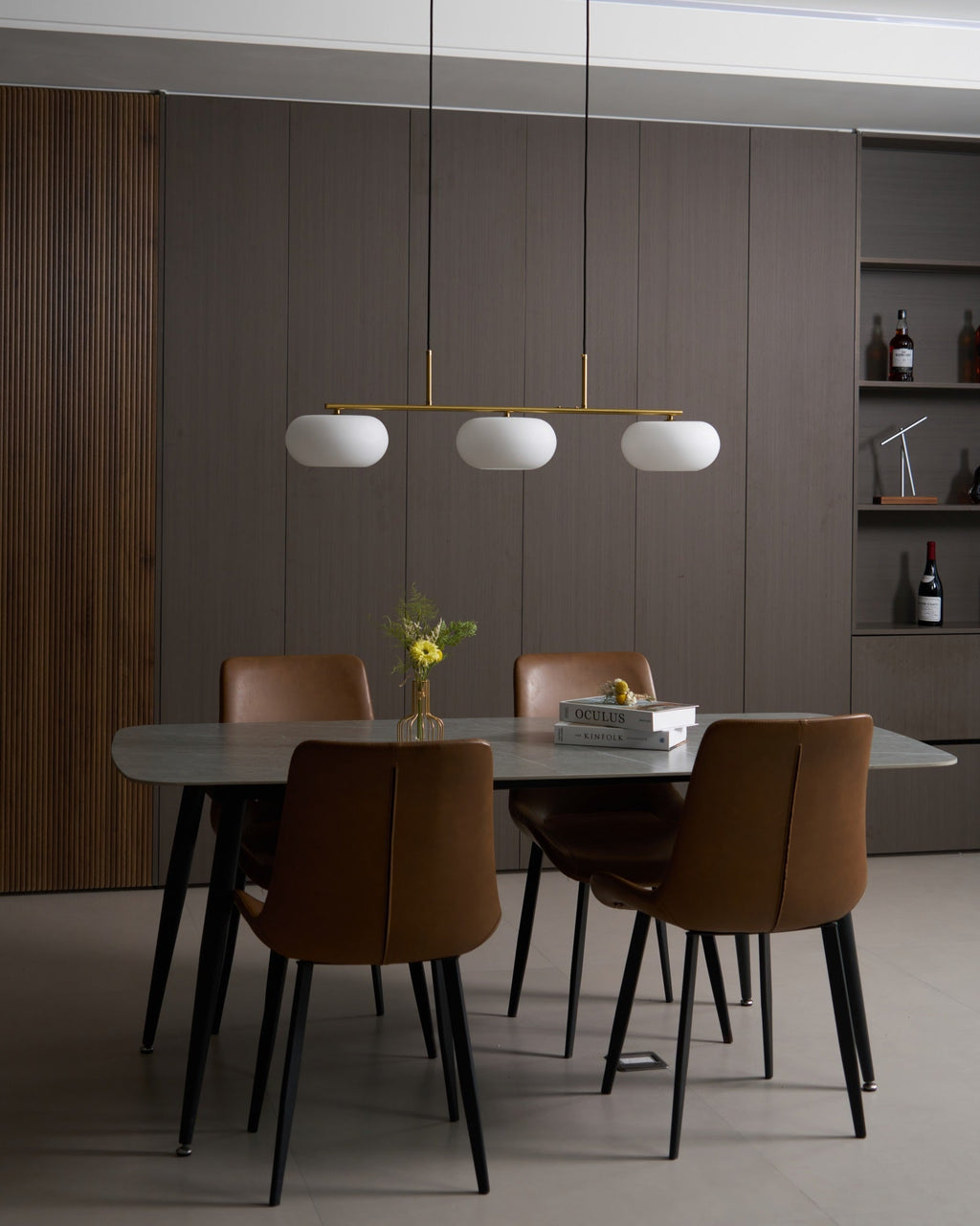 Lustra Suspension Lampe Linéaire à 3 Lumières en Forme de Globe - Neutralighting