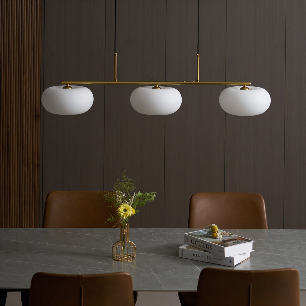 Lustra Suspension Lampe Linéaire à 3 Lumières en Forme de Globe - Neutralighting