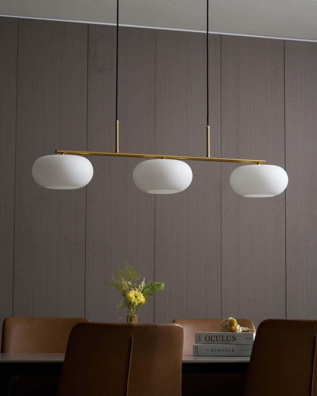 Lustra Suspension Lampe Linéaire à 3 Lumières en Forme de Globe - Neutralighting