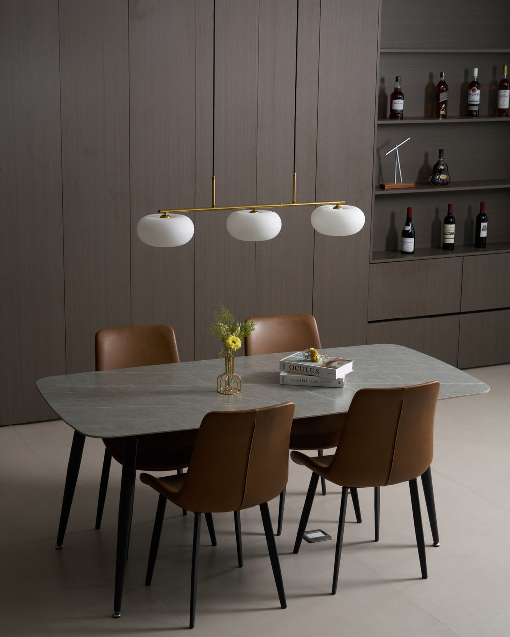 Lustra Suspension Lampe Linéaire à 3 Lumières en Forme de Globe - Neutralighting