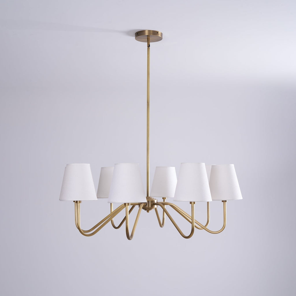 Viraean Chandelier Industriel Vintage en Laiton et Tissu - Neutralighting