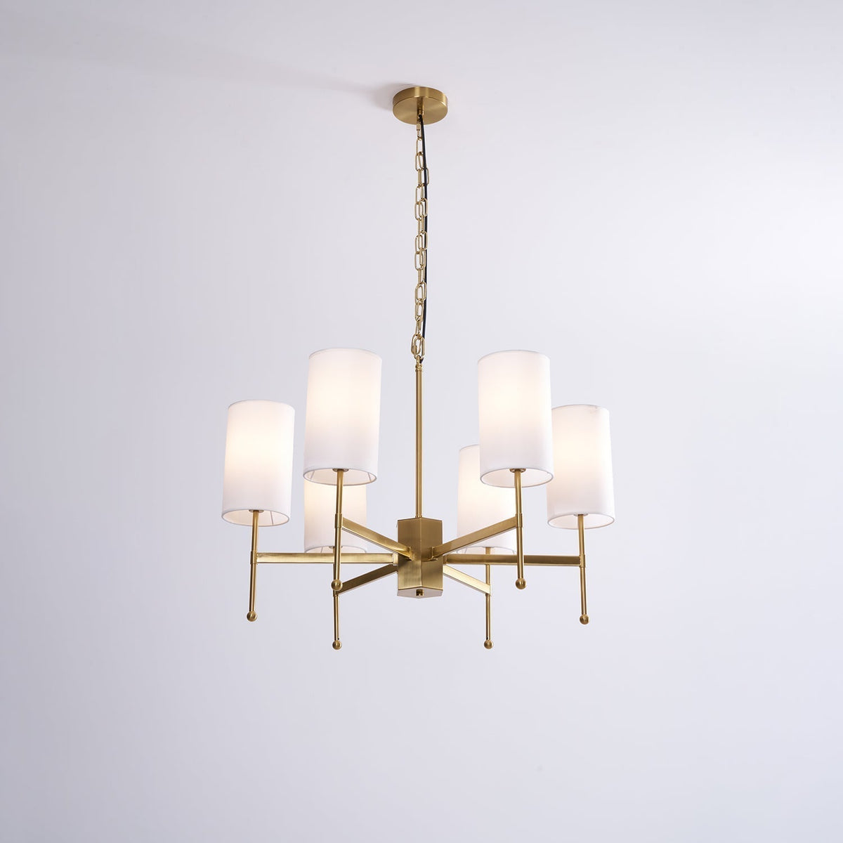 Ulcarisra Chandelier en Tissu Vintage en Laiton - Neutralighting