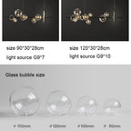 Valentina Moderne LED Lustre Or/Noir Verre Salon/Chambre À Coucher - Neutralighting