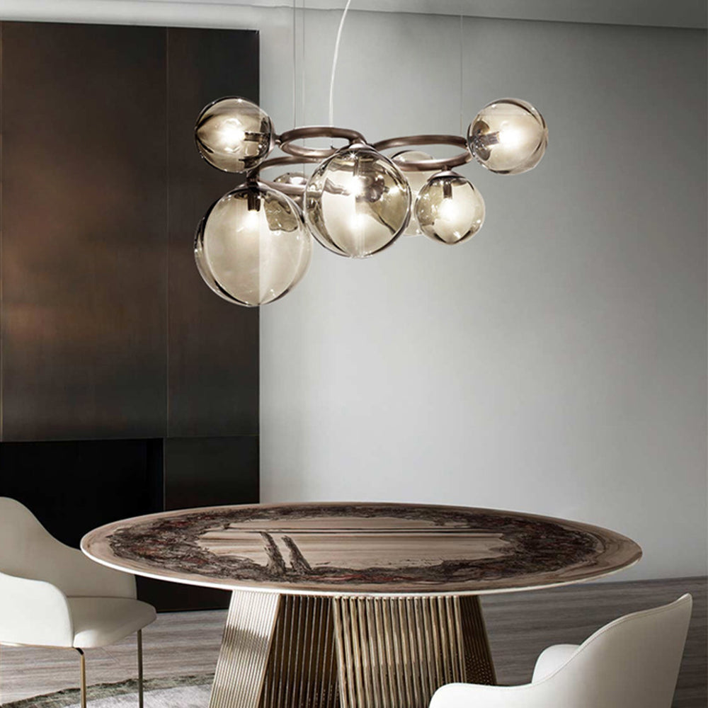 Valentina Luminaires Suspensions Anneau Moderne Métal/Verre Noir/Blanc/Gris/Doré Chambre à Coucher - Neutralighting