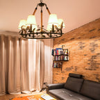Epoch Vintage LED Lustre Noir Métal Tissu Salon/Chambre À Coucher - Neutralighting