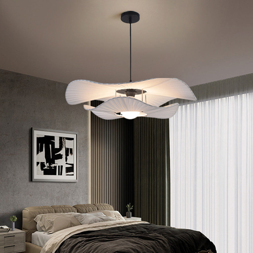 Ritta Suspension Petale Retro, Metal/Tissu, Blanc, Chambre à Coucher - Neutralighting