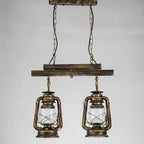 Silva Luminaires Suspensions Lanterne Vintage Métal/Verre Laiton/Cuivre Salon/Salle à manger - Neutralighting