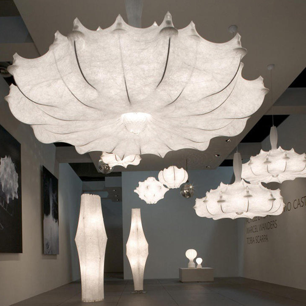 Ritta Suspension Vintage, Métal/Soie, Blanc, Salon/Salle à Manger - Neutralighting
