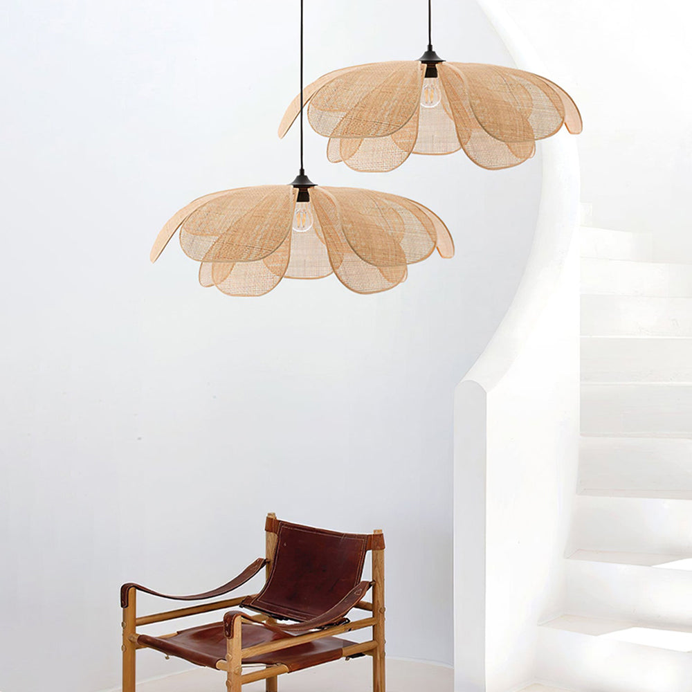 Ritta Suspension Vintage, Métal/Rotin, Bois, Salle à Manger - Neutralighting