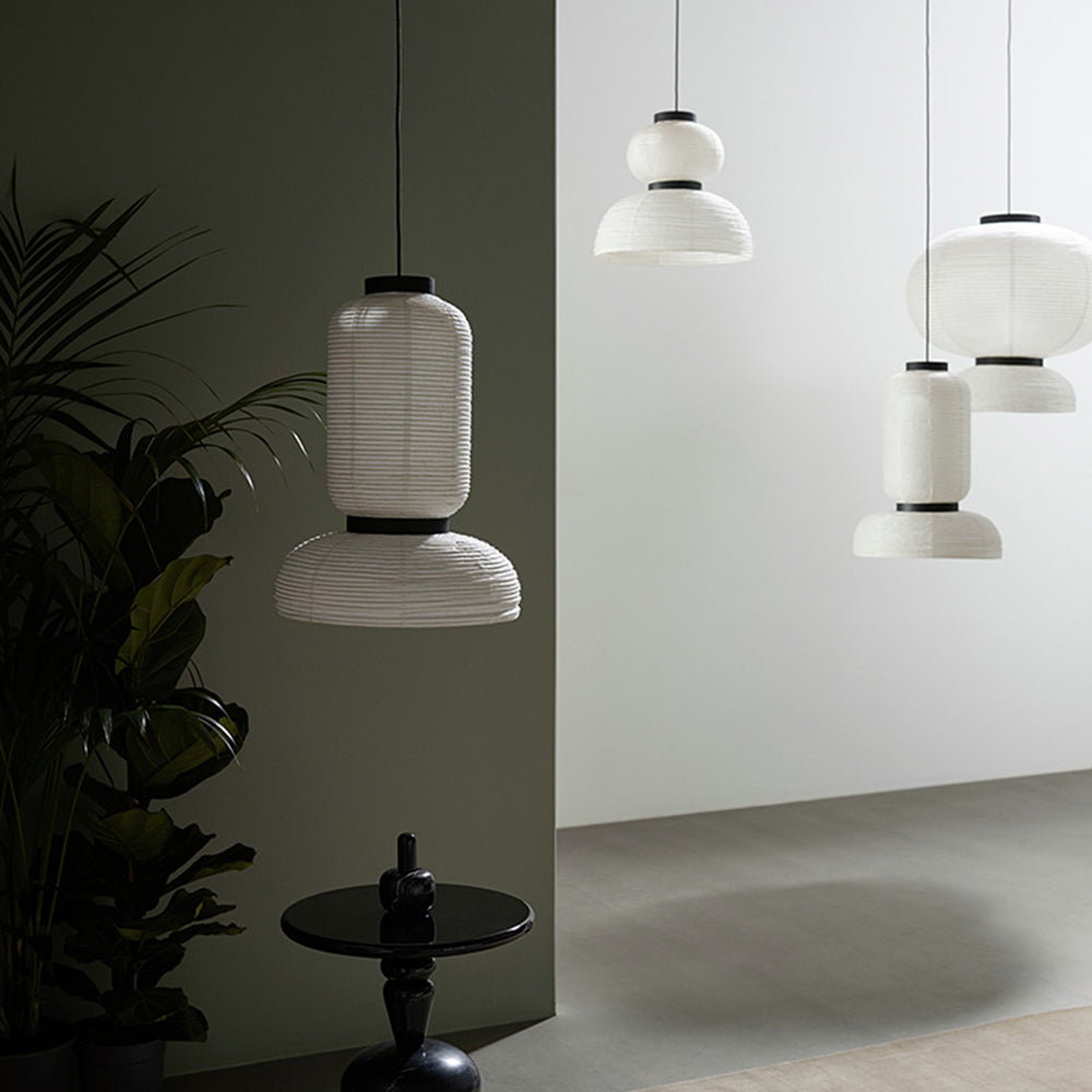 Ritta Suspension Vintage, Métal/Soie, Noir/Blanc, Chambre à Coucher - Neutralighting
