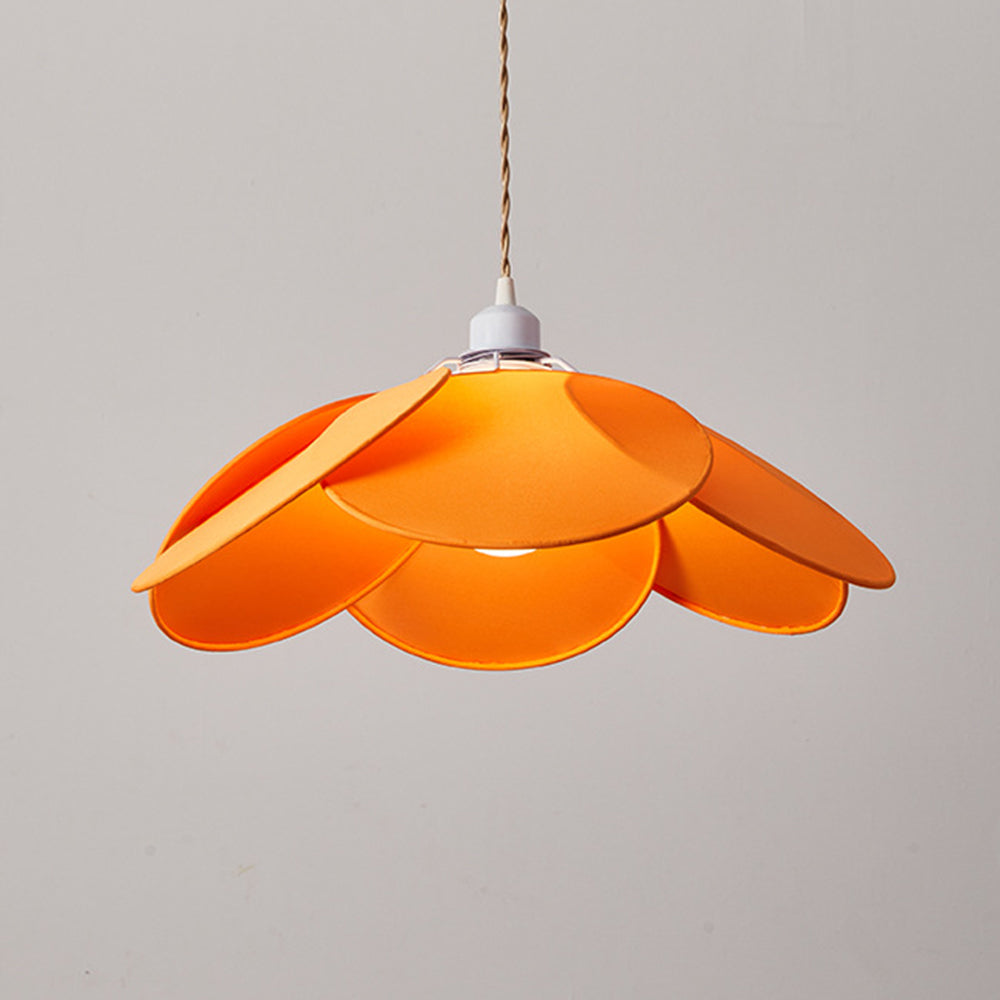Ritta Suspension Petale Contemporain, Metal/Tissu, Orange/Marron/Beige, Salon - Neutralighting