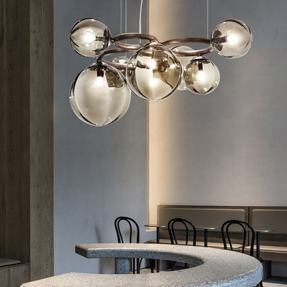 Valentina Luminaires Suspensions Anneau Moderne Métal/Verre Noir/Blanc/Gris/Doré Chambre à Coucher - Neutralighting