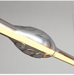 Ray Suspension Linéaire Industrielle, Métal /Acrylique, Rouge/Marron, Salon - Neutralighting