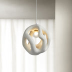Avi Suspension Globe Moderne, Métal/Résine, Blanc/Noir, Bar/Salle de Séjour - Neutralighting