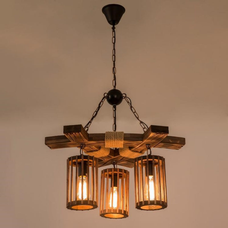 Epoch Moderne Rétro LED Lustre Bois Salon/Salle À Manger/Bar - Neutralighting