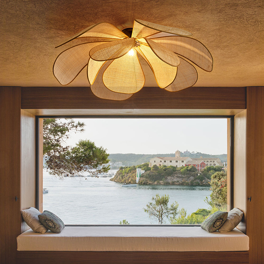 Ritta Suspension Vintage, Métal/Rotin, Bois, Salle à Manger - Neutralighting