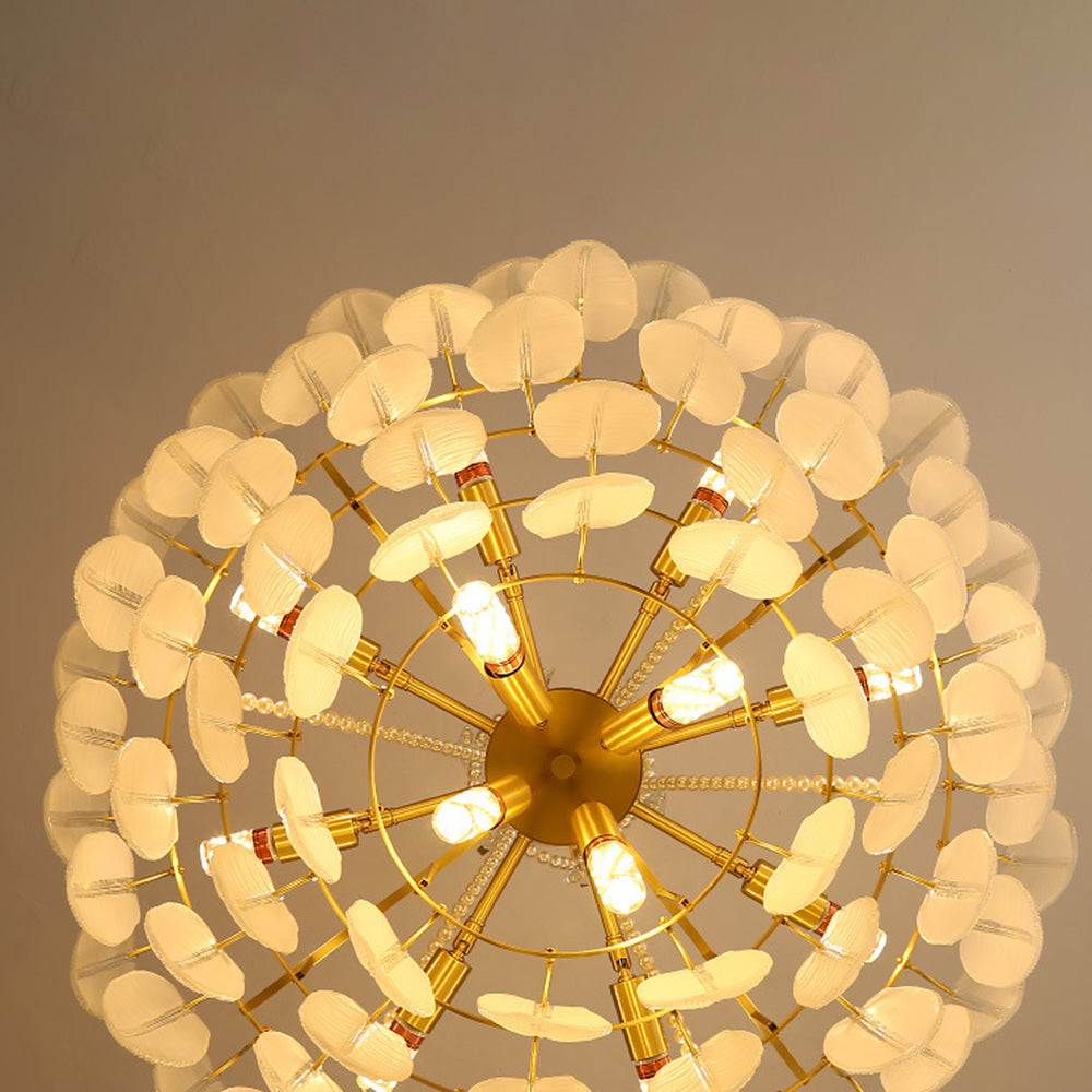 Kristy Suspension Plume Moderne, Cuivre/Verre, Doré, Salon - Neutralighting