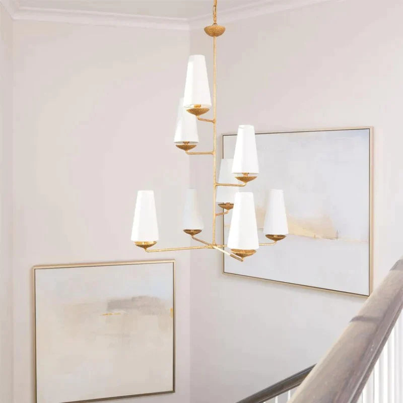 Silva Lustre LED Moderne Design, Métal/Tissu, Noir/Or, Salle à Manger - Neutralighting
