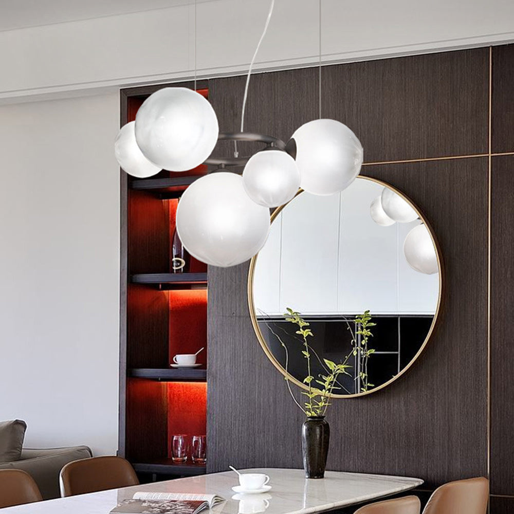 Valentina Luminaires Suspensions Anneau Moderne Métal/Verre Noir/Blanc/Gris/Doré Chambre à Coucher - Neutralighting