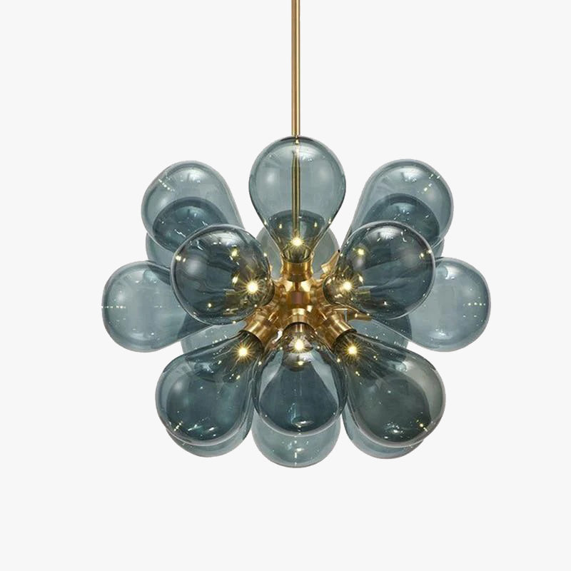 Valentina Suspension Moderne, Métal/Verre, Blanc/Bleu/Violet/Doré, Salon - Neutralighting