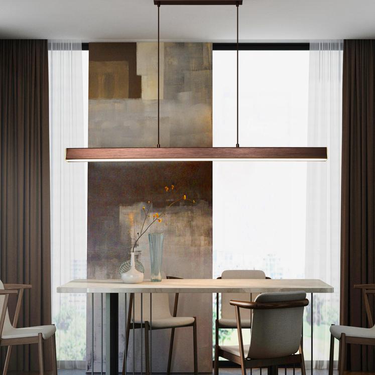 Thala Suspension Linéaire Moderne Noir/Marron Salon - Neutralighting