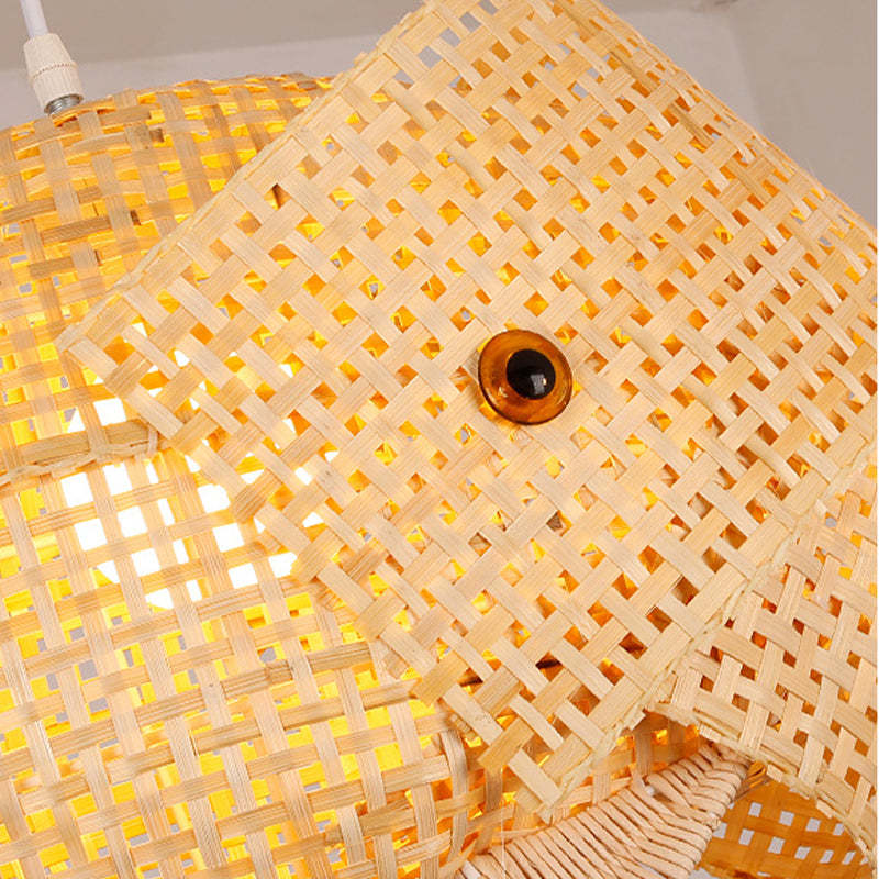 Ritta Luminaires Suspension Poisson Simple Métal/Rotin, Salon - Neutralighting